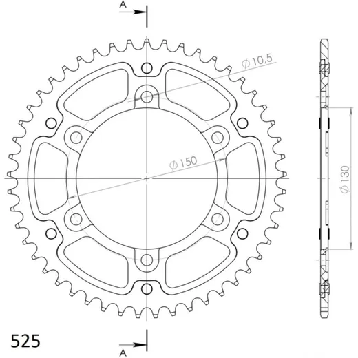 Stealth-Rear Sprocket / Chain Wheel Supersprox 525/50t red 12606R50