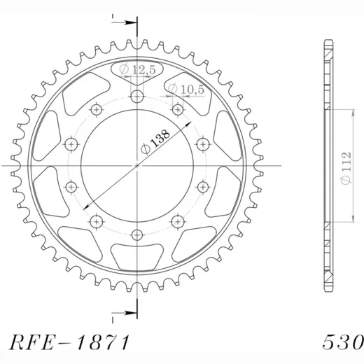 Steel-Rear Sprocket / Chain Wheel Supersprox 530/43t black 12607-43