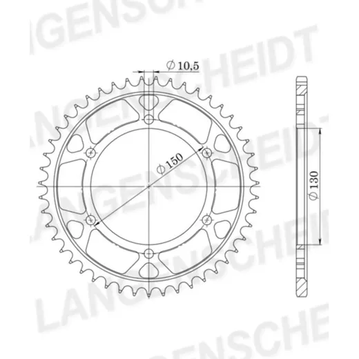 Steel-Rear Sprocket / Chain Wheel Supersprox 532/46t black