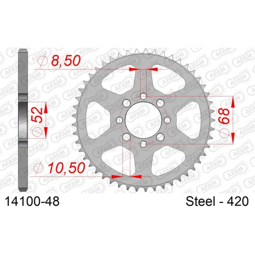 Alu-Kettenrad AFAM 520 - 46Z Gun Metal 1381446