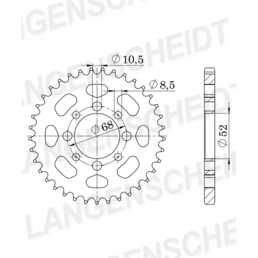Steel-Rear Sprocket / Chain Wheel Supersprox 420/48t black 14100-48