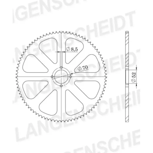 Steel-Rear Sprocket / Chain Wheel Supersprox 428/38t black 14101-38