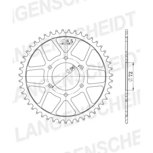 Steel-Rear Sprocket / Chain Wheel Supersprox 520/47t black 14311-47