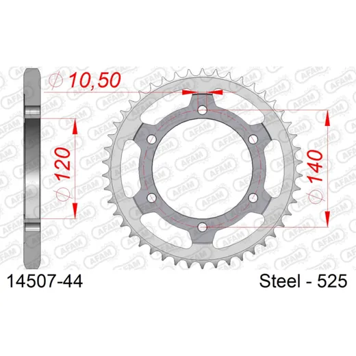Stahl-Kettenrad AFAM 530 - 45Z Silber 1440045