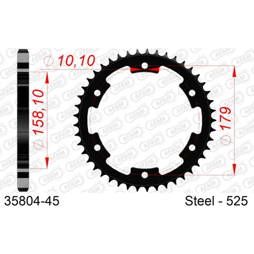 Stahl-Kettenrad AFAM 428 - 50Z Silber 3510750
