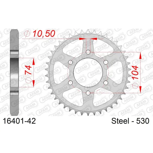 Alu-Kettenrad AFAM 520 - 46Z Gun Metal 1560546
