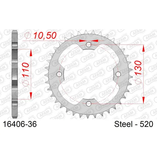 Alu-Kettenrad AFAM 530 - 45Z Gun Metal 1590245