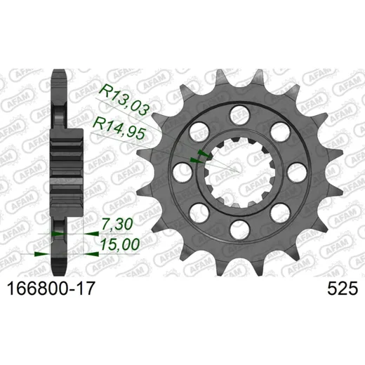 Stahl-Kettenrad AFAM 530 - 41Z Silber 1660441