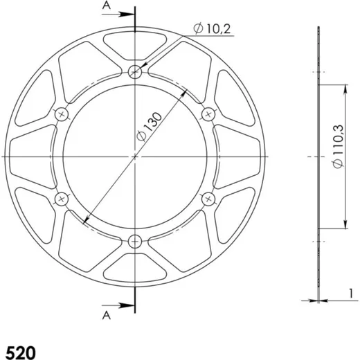 Edge-Disc Supersprox 520/47t gold ACD48647GLD