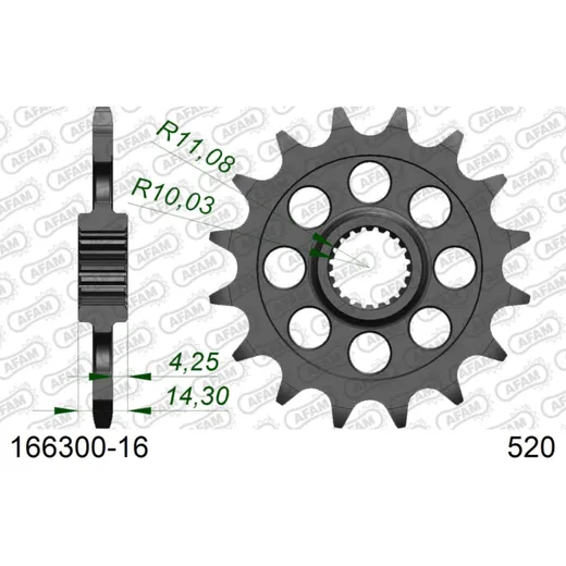 Stahl-Kettenrad AFAM 530 - 41Z Silber 1660341