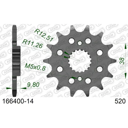 Steel Chain Wheel - Rear Sprocket AFAM 530 - 42t SILVER 1660342
