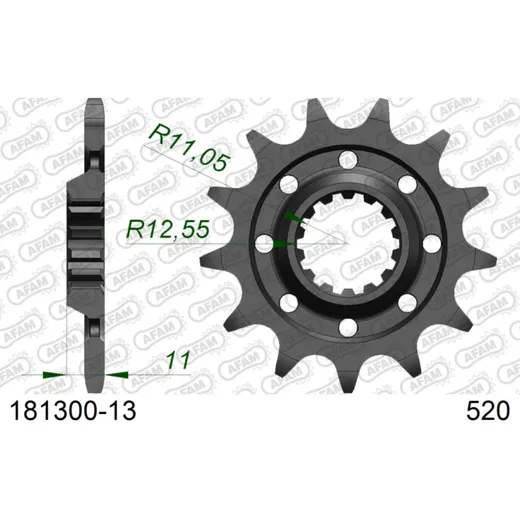 Alu Chain Wheel - Rear Sprocket AFAM 520 - 45t Gun Metal 1740445