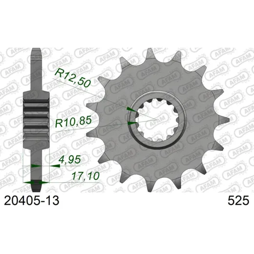 Front Sprocket AFAM 520 - 15t 20311+15 20311DN15