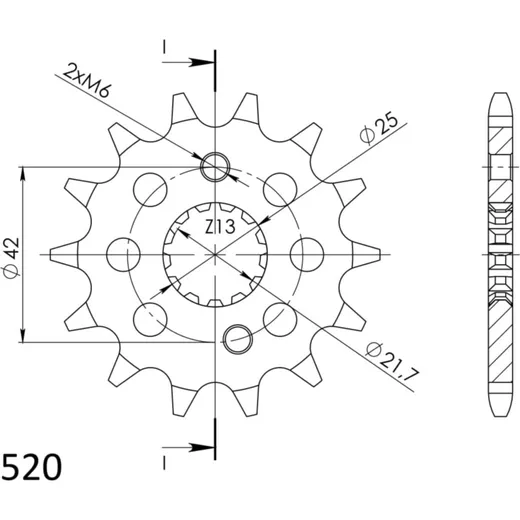 Front Sprocket Supersprox 520/15t 20436-15