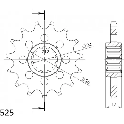 Front Sprocket 525/14t 20515A14
