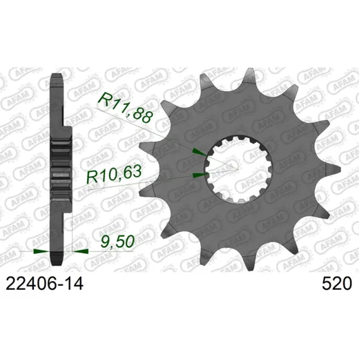 Front Sprocket AFAM 520 - 13t 22303+13 22303DN13