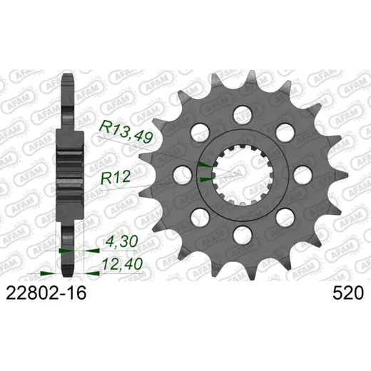 Front Sprocket AFAM 520 - 15t 22406+15 22406DN15