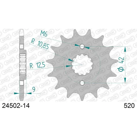 Front Sprocket AFAM 520 - 12t 24201+12 24201DN12