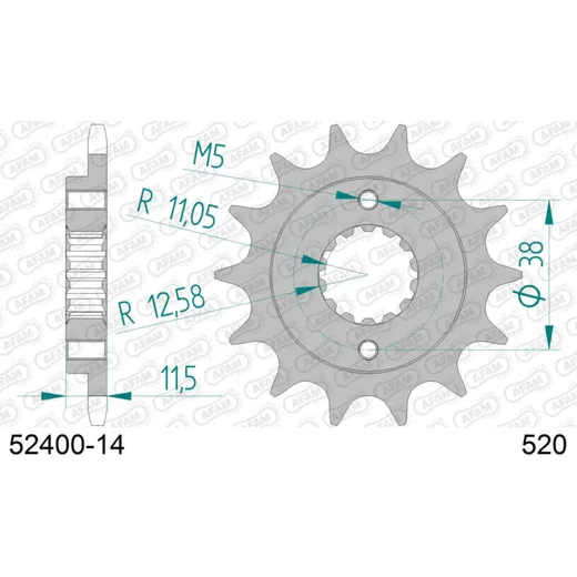 Front Sprocket AFAM 520 - 14t 5240014