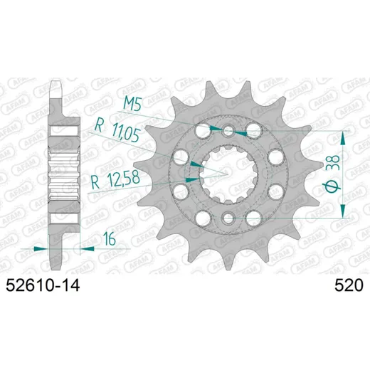 Front Sprocket AFAM 520 - 14t 5261014