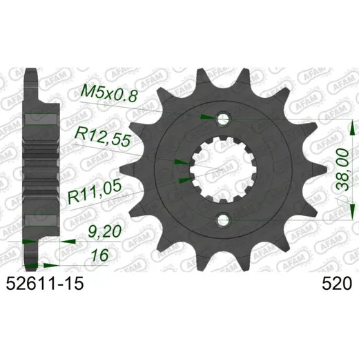Front Sprocket AFAM 520 - 15t 5261115