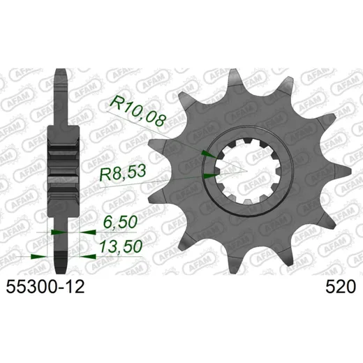 Front Sprocket AFAM 520 - 12t 5530012