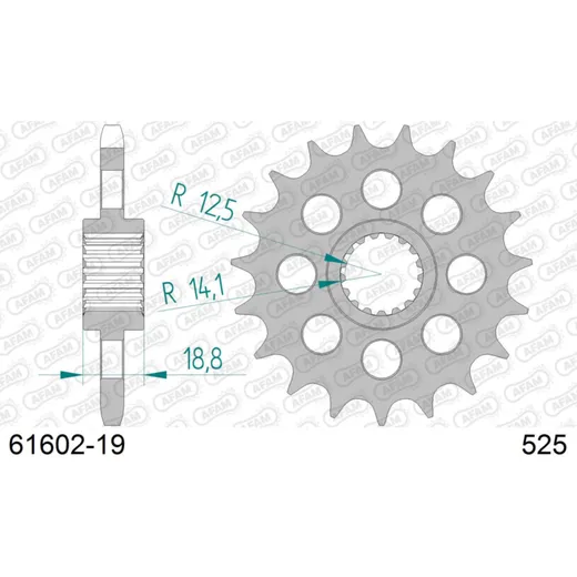 Front Sprocket AFAM 525 - 19t 6160219