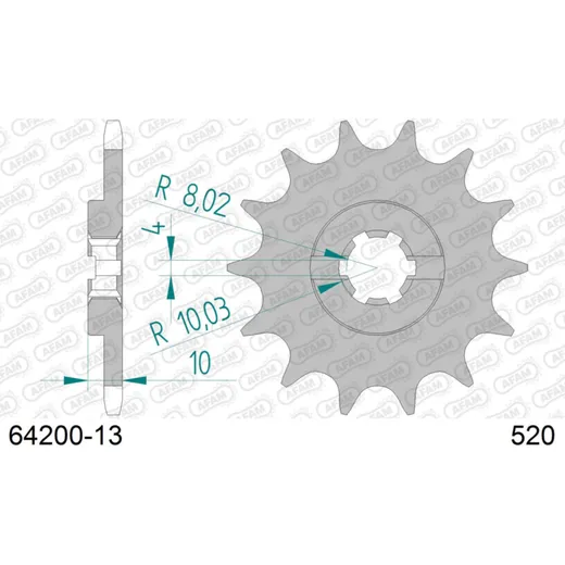 Front Sprocket AFAM 520 - 13t 6420013