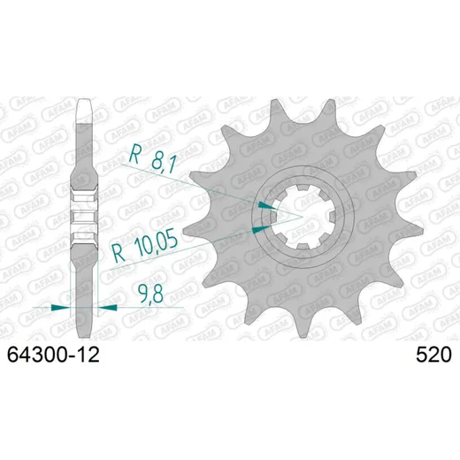 Front Sprocket AFAM 520 - 12t 6430012