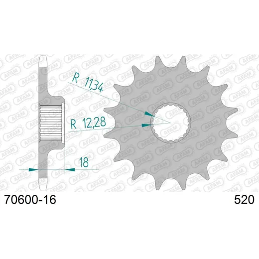 Front Sprocket AFAM 520 - 16t 7060016