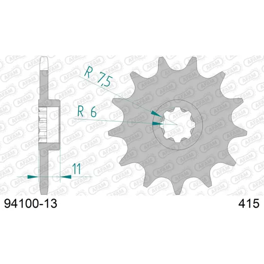 Front Sprocket AFAM 415 - 13t 9410013