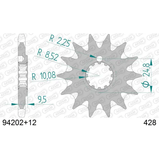 Front Sprocket AFAM 428 - 12t 94202+12 29134DN12