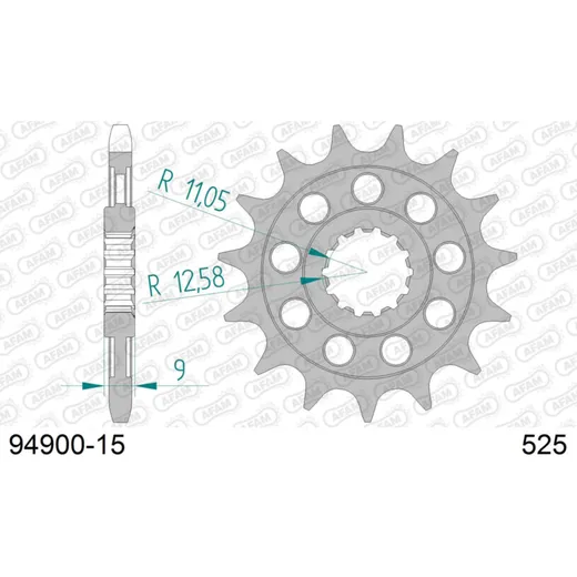 Front Sprocket AFAM 525 - 15t 9490015