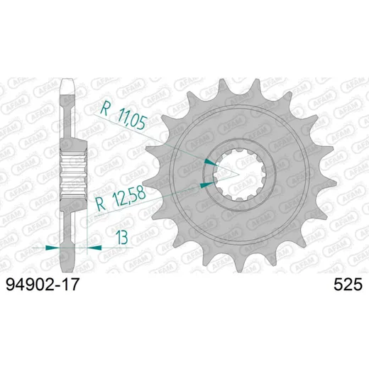 Front Sprocket AFAM 525 - 17t 9490217