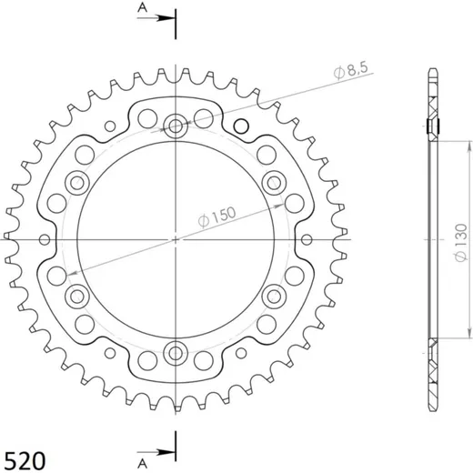 Stealth-Rear Sprocket / Chain Wheel Supersprox 520/36t black