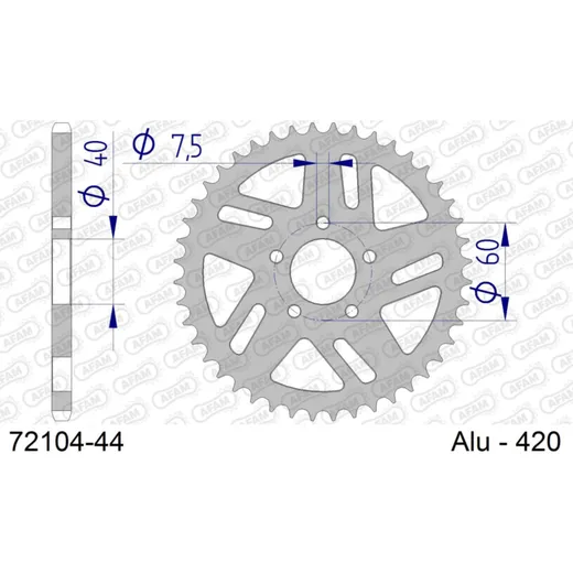 Stahl-Kettenrad AFAM 428 - 50Z Silber 4720150