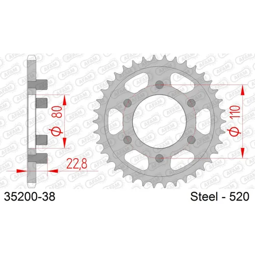 Front Sprocket AFAM 520 - 14t 30300+14 30300DN14