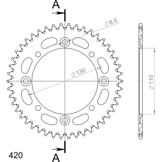 Alu-Rear Sprocket / Chain Wheel Supersprox 420/45t black