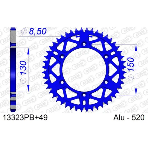 Alu-Kettenrad AFAM 428 - 46Z Silber 1310846