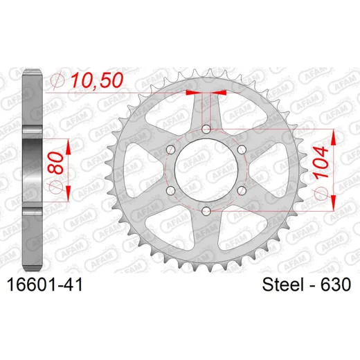 Racing Stahl-Kettenrad AFAM 520 - 45Z Schwarz 164803RLK45
