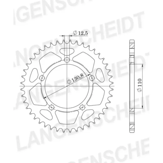 Alu-chain wheel - rear sprocket Esjot 525 - 40t silver