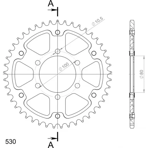 Stealth-Rear Sprocket / Chain Wheel Supersprox 530/48t black 37096K48