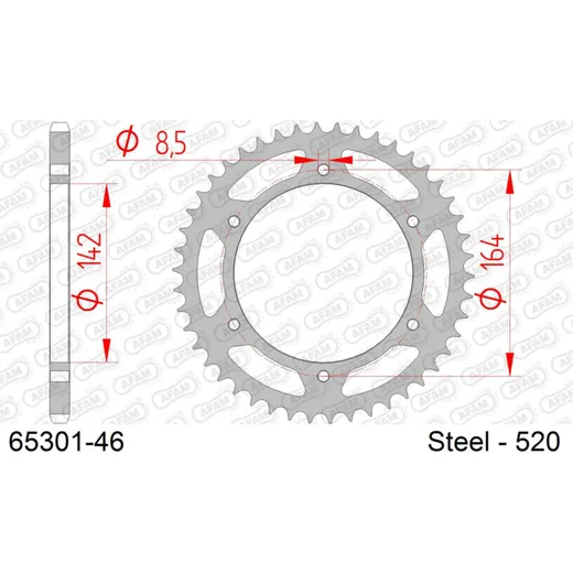 Stahl-Kettenrad AFAM 520 - 41Z Silber 4420341