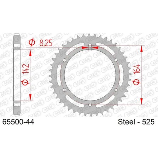 Stahl-Kettenrad AFAM 520 - 42Z Silber 4420342