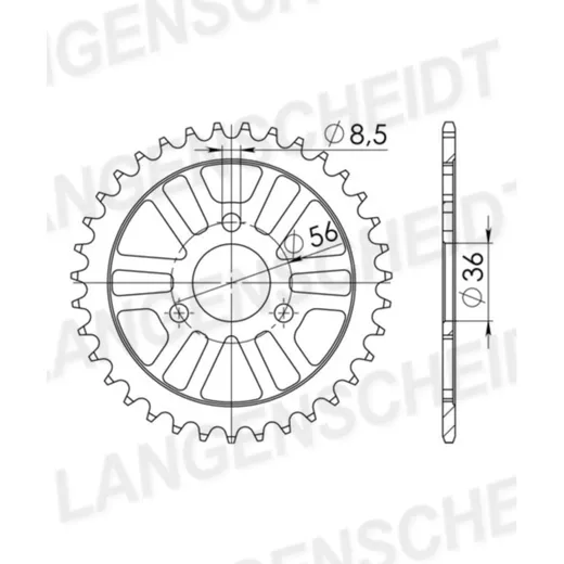 Stahl-Kettenrad Supersprox 420/28Z schwarz