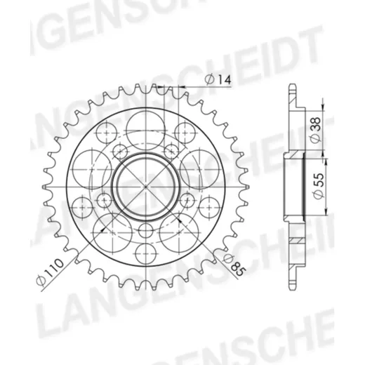 Stahl-Kettenrad Esjot 525 - 40Z silber