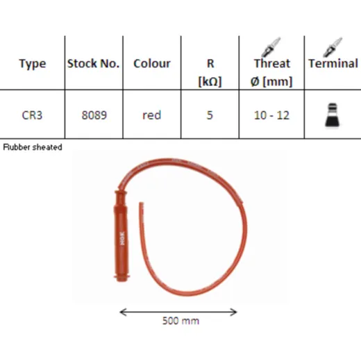 ignition cable / wire NGK CR3