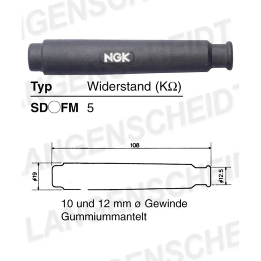 Spark plug connector NGK SD05FM