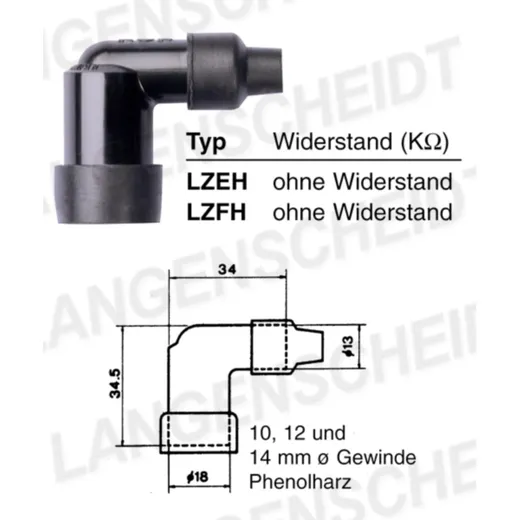 Spark plug connector NGK LZFH
