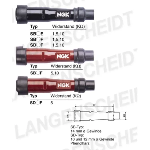 Spark plug connector NGK SD05F-R